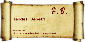 Handel Babett névjegykártya